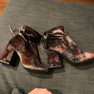 a new day Multicolor Velvet Heeled Boots